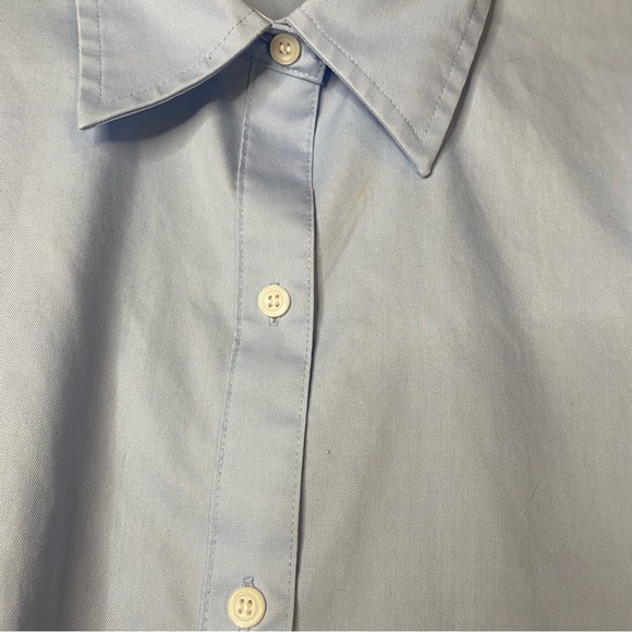 LIZ CLAIBORNE Blue 3/4 Sleeve Button Down Shirt Work Collared Size Large - Picture 10 of 14